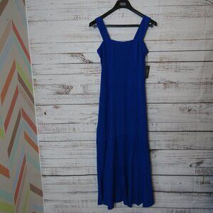 Vince Camuto Dress Womens Medium Cobalt Windswept Wonder Maxi Sleeveless A Line